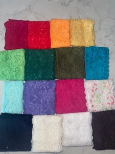 Lote de 32 yardas Negro Blanco Rosa Como Nuevo Lencería Desnudo Encaje Elástico 2""-3.5"" de Ancho - Imagen 1 de 2
