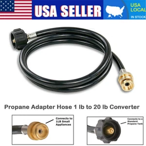 Tubo propano 6 piedi serbatoio LP da 1 libbra a 20 libbre convertitore QCC1 per Mr. Heater Big Buddy - Foto 1 di 8