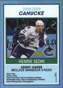 2009-10 O-Pee-Chee Team Checklists #TC29 Vancouver Canucks - NM-MT