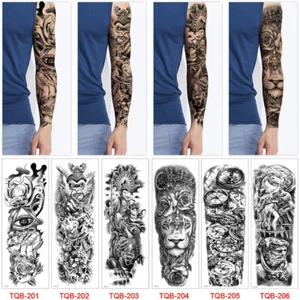 Tattoo Temporary Waterproof Sticker Fake Arm Body Sleeve Transfer Tattoos Art , - Picture 1 of 39