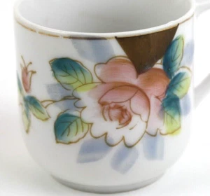 United China Glass Demitasse Teacup Occupied Japan Floral Pink Tea Cup Espresso - Bild 1 von 9