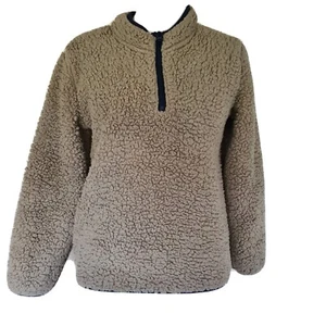 Seed Heritage Kids Girls Teddy Furry 1/4 Zip Sweater Jumper Size 10 Brown - Picture 1 of 4