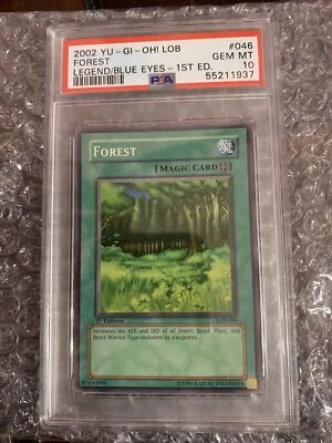 Yugioh PSA 10 Forest LOB-046 1st Edition American English - Image 1 of 2