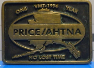 Vintage Solid Brass Belt Buckle Anacortes Brass Works Price/Ahtna no lost time - Picture 1 of 3