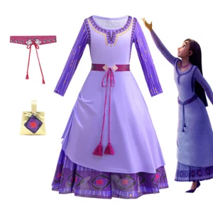 Girl Costume Wish Princess Asha dress + Bag Party Birthday Dresses Size 3-10 Yrs - Picture 1 of 5