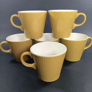 MCM Becher Set, 60er Vintage, gold gerippt Kaffeetassen ~6tlg Serenade by Sheffield - Bild 1 von 7