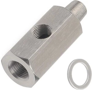 1/8" BSPT Oil Pressure Sensor Tee- NPT Adapter Turbo Supply Feed Line Gauge T - Bild 1 von 5