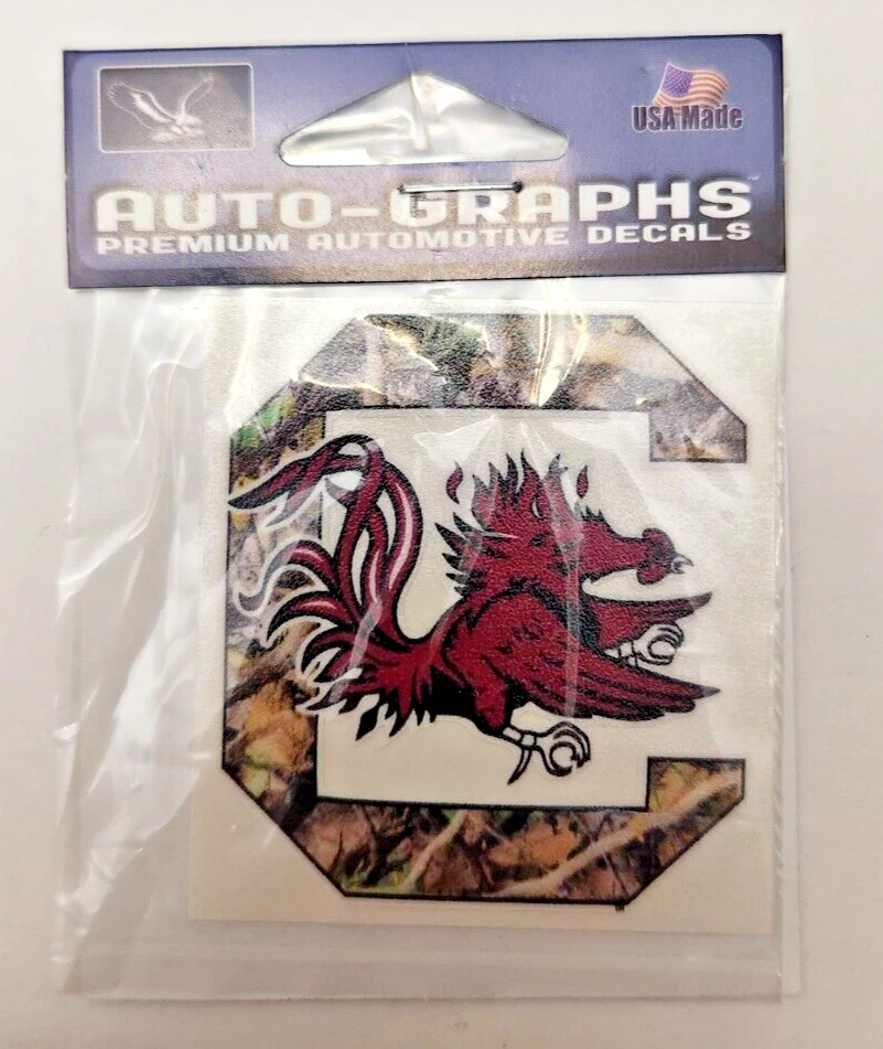 South Carolina Gamecocks NCAA Auto-Graph Camo Automotive Decal - Image 1 of 1