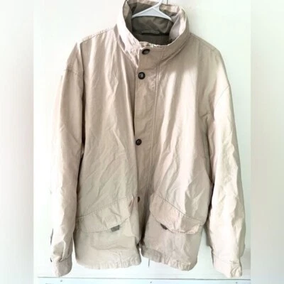 Casaco longo vintage Carven Paris bege luxo feminino tamanho (L) francês tamanho 3. - Imagem 1 de 4