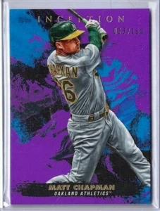 Topps Inception 2021 Matt Chapman base paralela púrpura #d/150 Oakland Athletics - Imagen 1 de 2