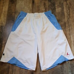 Nike Air Jordan Carolina Blue & White Basketball Athletic Shorts Men's L Large