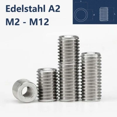 Edelstahl A2 304 Innengewinde Aussengewinde Doppelgewinde Mutter M2 - M12 - Bild 1 von 4