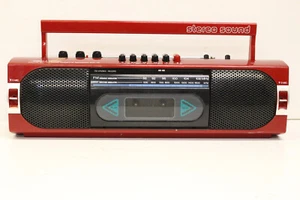 VTG Realistic SCR-35 Red Stereo Sound Cassette Recorder AM/FM Radio-Fully Tested - Picture 1 of 16