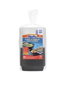60pc. Hefty Food Storage Containers/ Lids 28oz. Meal Prep Leak Proof Microwave. - Picture 1 of 5