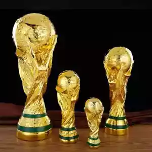 2022Qatar Nuova Resina Coppa del Mondo Calcio Trofeo Oro Campione di Calcio Tifoso Premio - Foto 1 di 7