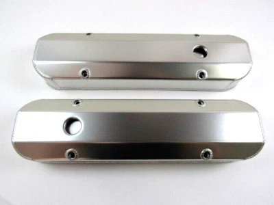 Pontiac 326-455 Fabricated Aluminum Valve Cover w/ Hole Clear Ano E41381CA - Image 1 of 4