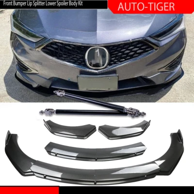 For Acura Integra Carbon Fiber Style Front Bumper Lip/ Spoiler Strut Rods - Image 1 of 4