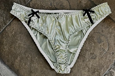 1124 MINT GREEN 8/XL Soft Hi Shine Second Skin SATIN Tanga Panties #SR32 NWOT - Image 1 of 4