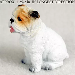 Bulldogge Mini handbemalte Figur weiß - Bild 1 von 1