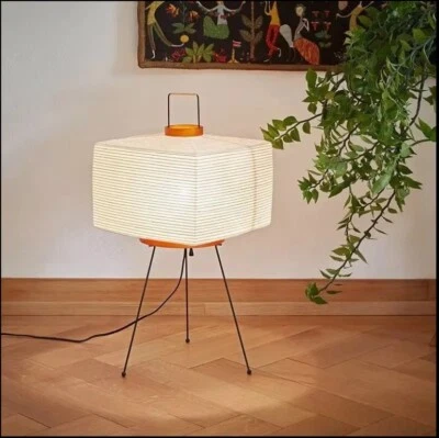 Lâmpada de assoalho japonesa corrida papel tripé suporte luz quarto - Imagem 1 de 4