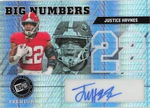 2024 Leaf Press Pass Premium Big Numbers Justice Haynes Auto RC Rookie 4/10 - Picture 1 of 2