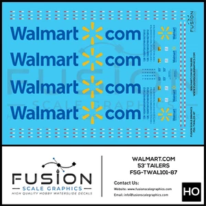HO Scale Walmart .Com 53' Trailers Decal Set - Picture 1 of 1