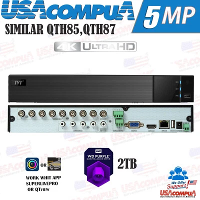 TVT QTH87-OEM 8 CH +2IP DVR UHD-4K  4MP AHD-TVI-CVI (2TB Hard Disk)No Q-See Logo - Image 1 of 4