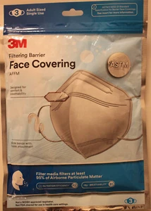 3M Adult (3-PACK) Filtering Barrier Face Covering - ASTM F3502-21 - NEW SEALED - Picture 1 of 1
