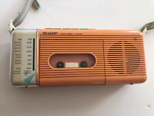Vintage Sharp Boombox AM/FM Radio Cassette Player Recorder QT-5 (P) Pink WORKS!