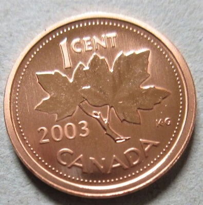 2003 P Canada SPECIMEN Small Cents Coin. UNC. Old Effigy Penny 1cent - Image 1 of 3