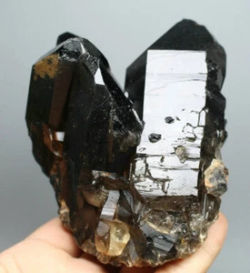 Hermosa muestra mineral de racimo de cristal negro raro natural de 1,7 lb - Imagen 1 de 12