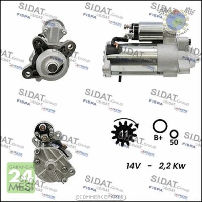 Motorino di avviamento Sidat per FORD GRAND C-MAX MONDEO GALAXY S-MAX FOCUS  ett - Immagine 1 di 3