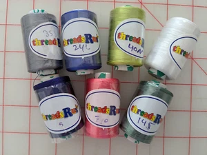 LOT OF 7 LARGE SPOOLS Sewing Thread - 7 Assorted Colors - "Threads R US" - Picture 1 of 3