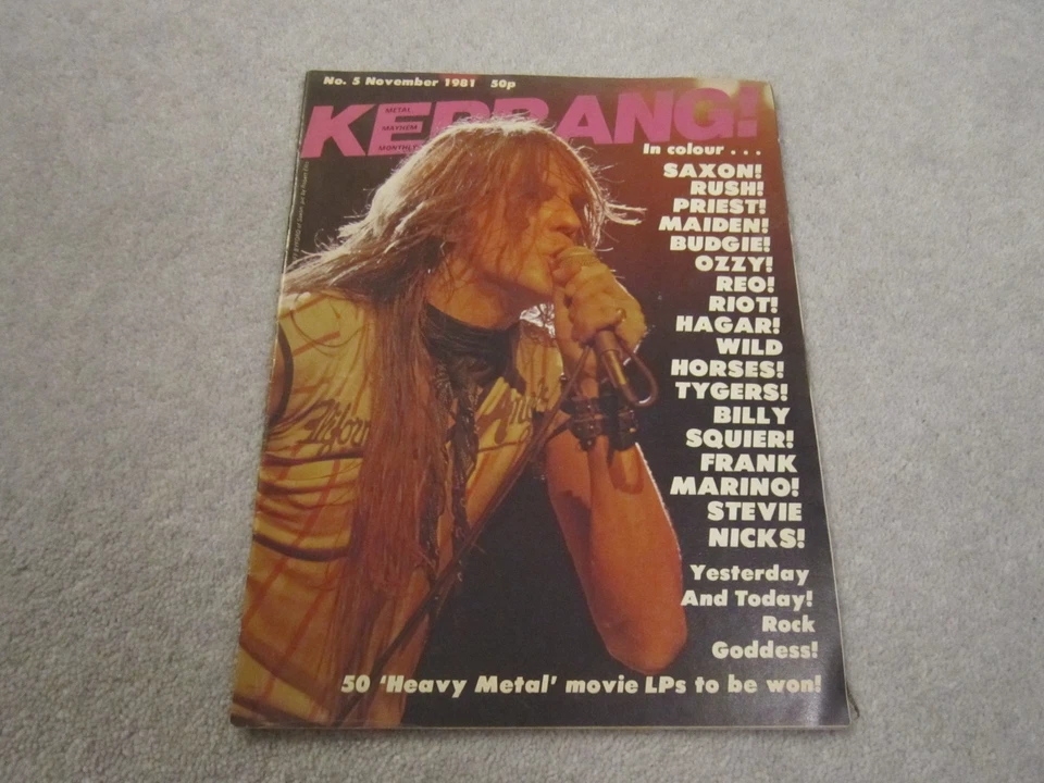 Kerrang music magazine  ,no 5 ,November 1981 ,Iron Maiden,Ozzy ,Saxon ,Rush - Image 1 of 1