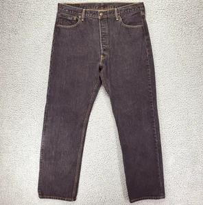 Levi's 501 Jeans Men's 38 (Fit 36x31) Black Denim Straight Leg Button Fly - Picture 1 of 13
