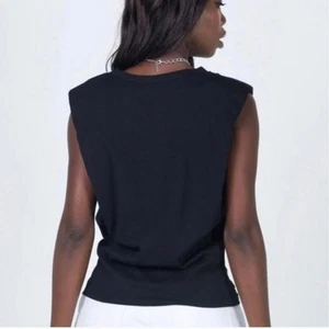 Princess Poly Black Jules Tank Top Padded Shoulders Sleeveless Muscle Shirt US 4 - Picture 1 of 13