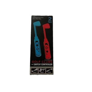 NEW Nintendo Switch Golf Hand Grip 2 Pieces Blue and Red Controller Attachment - Picture 1 of 3