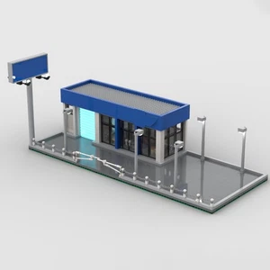 Juego de construcción modular para sala de exposición de concesionario de automóviles MOC para exhibición de la ciudad 1138 piezas - Imagen 1 de 1