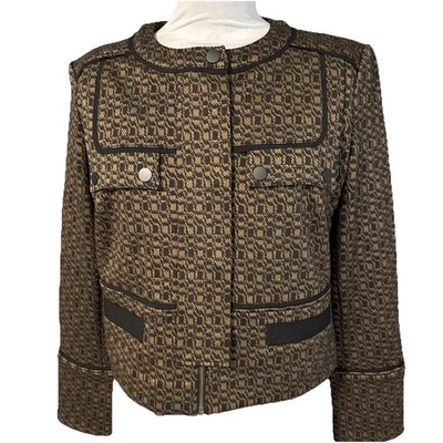 CAbi Fall 2023 Director Jacket, #4494, Size M, Black Brown Print NEW - Image 1 of 4