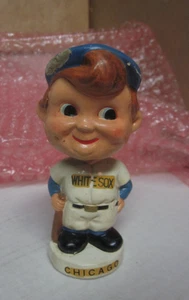 Vintage 1960's Chicago White Sox 4 1/2" Bobblehead White Base -Some Damage - Picture 1 of 5
