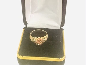 Anillo Floral Vintage Oro 14k BLACK HILLS ROSE Talla 7 - Imagen 1 de 6