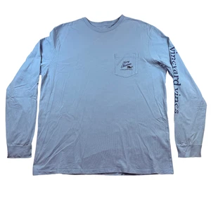 Vineyard Vines Shirt Mens Large Blue Merry Christmas Holiday Long Sleeve Cotton - Picture 1 of 7