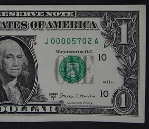 2017A $1 (ONE DOLLAR) - ZIP CODE RUTLAND, VERMONT 05702 - FIVE 0's, LEADING 0000 - Picture 1 of 3