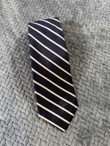 Gitman Bros. Corbata clásica a rayas 100 % seda azul hecha en EE. UU. de colección - Imagen 1 de 7