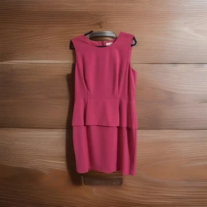Calvin Klein Kleid Damen 14 Rosa Ärmellos Schößchen Etui Karriere Cocktail Barbie - Bild 1 von 7