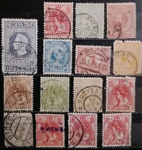 Alte Briefmarken Sammlung Niederlande, gestempelt, 1 - Foto 1 di 1