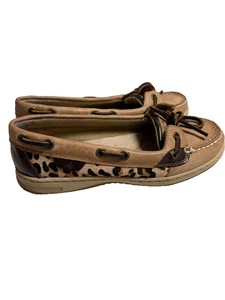 Sperry Top Slider Cheetah Pony Hair Angelhair Boat Shoes Womens's Size 7M - Picture 1 of 14