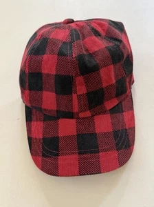 NWT ABOUND NORDSTROM Baseball Cap Hat Corduroy BUFFALO PLAID Red Black O/S - Picture 1 of 3