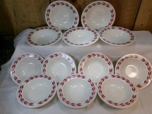 Set of 12 Vintage Homer Laughlin Hemlock Red 6" Dessert Berry Bowls Made in USA - Picture 1 of 5