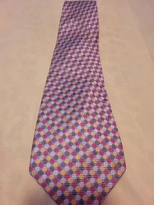 Corbata Adolfo Oro 100% Seda Para Hombre Púrpura Rosa Amarillo Gris Blanco Lunares 60x4 Hecha a Mano Foto 1 de 3